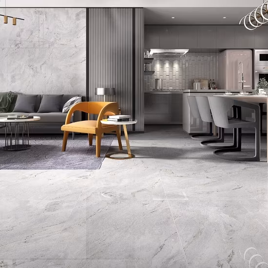 Piastrelle di grandi dimensioni Nuovo design in marmo Materiale da costruzione Ceramica a tutta massa Piastrella per pavimenti e rivestimenti in gres porcellanato completamente lucido